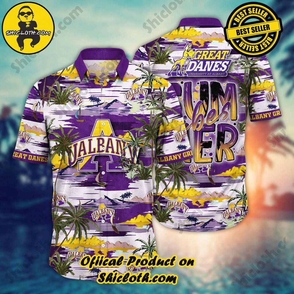 Albany Great Danes | NCAA3 Flower Hawaii Shirt For Fans, Summer Football Shirts