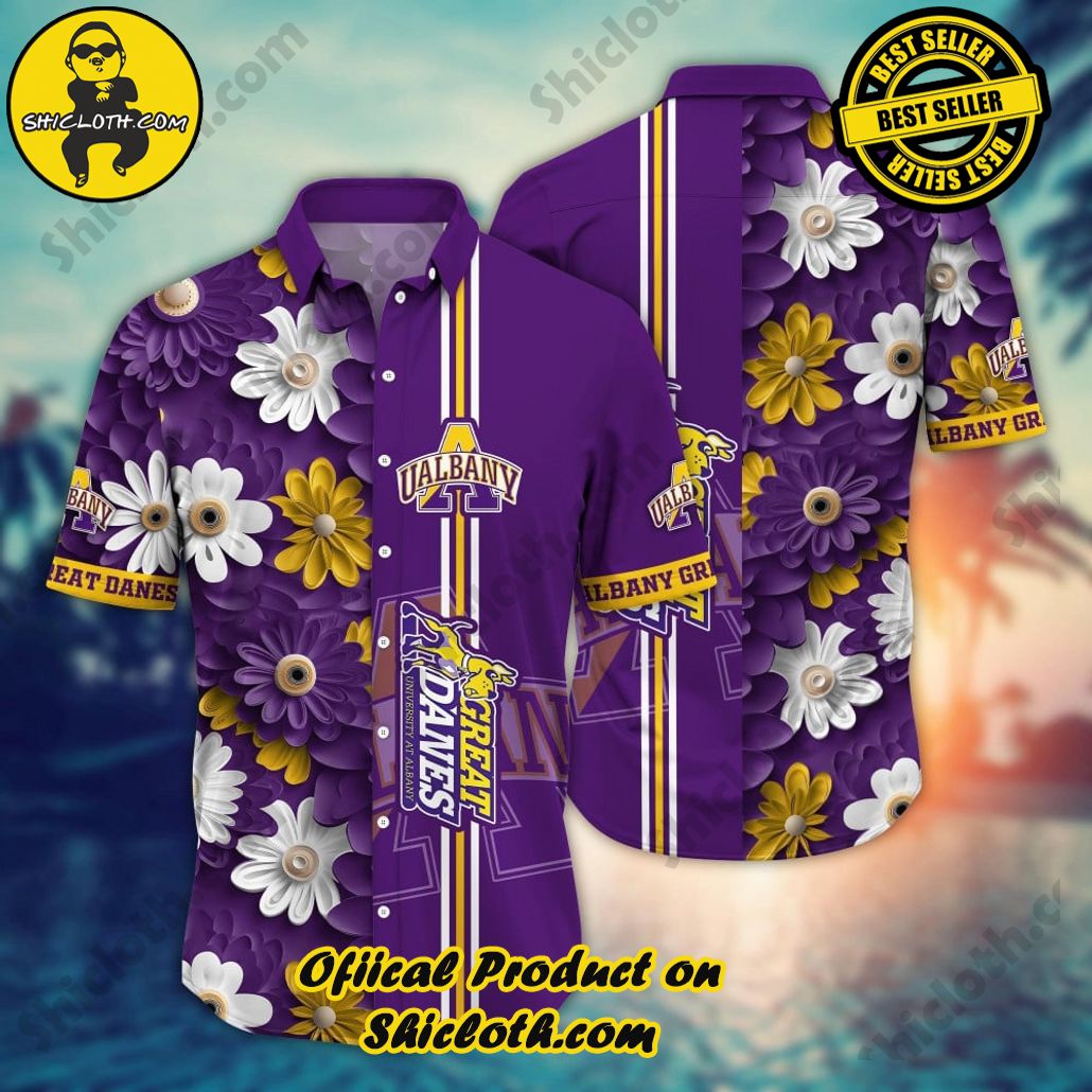 Albany Great Danes NCAA3 Hawaiian Shirt Trending Summer. Gift For Fan