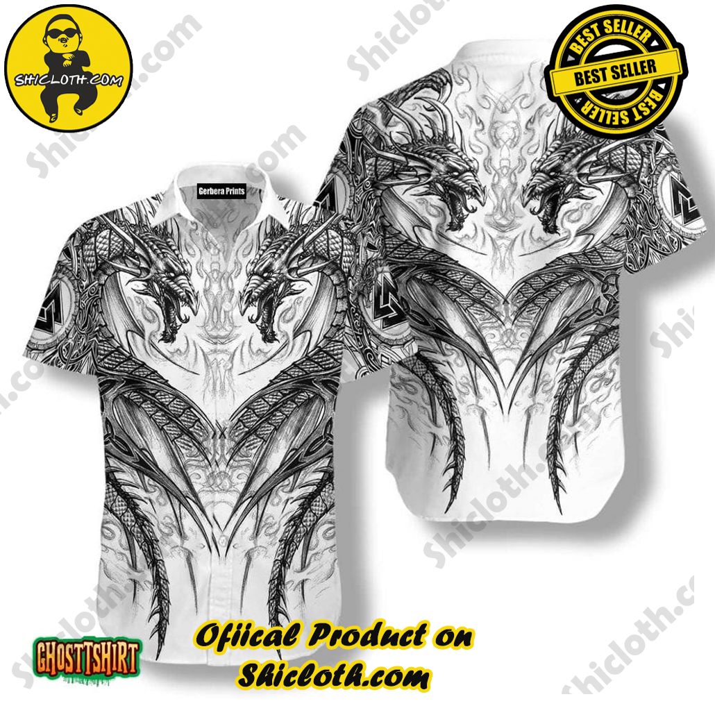 Amazing The Dragon White Aloha Hawaiian Shirt Beach Short