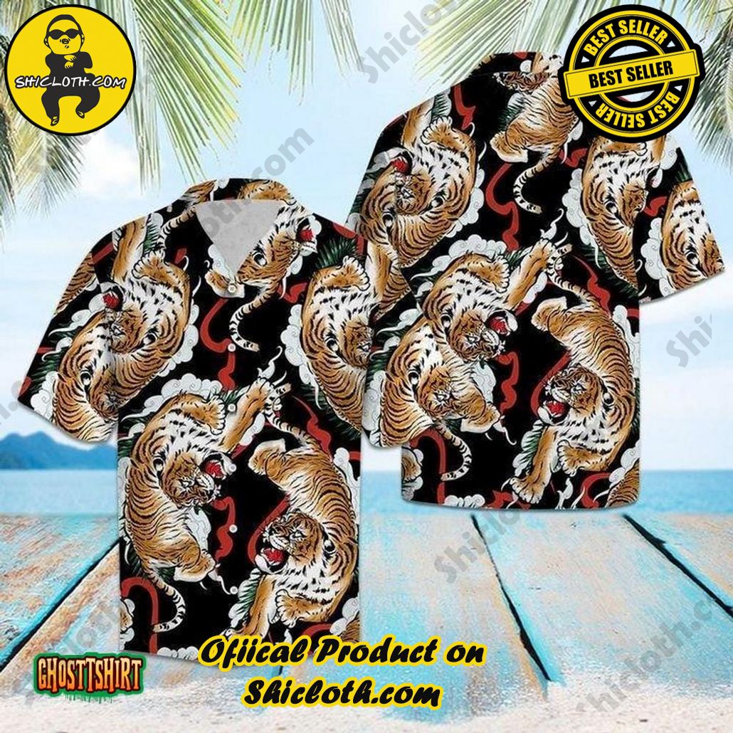Amazing Tiger Orange Aloha Hawaiian Shirt Beach Short