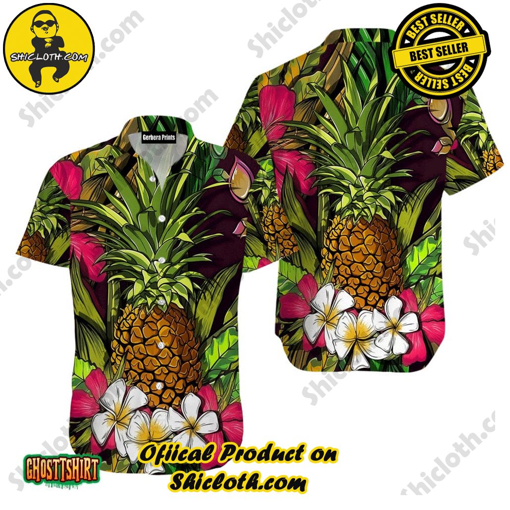 Amazing Tropical Pineapple Flower Aloha Hawaiian Shirt Beach Short
