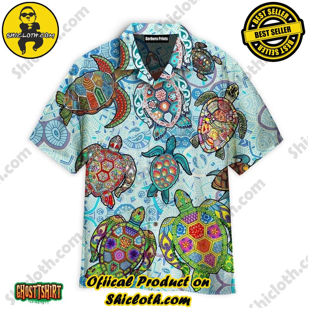 Amazing Turtle Beach Blue Aloha Hawaiian Shirt Beach Short