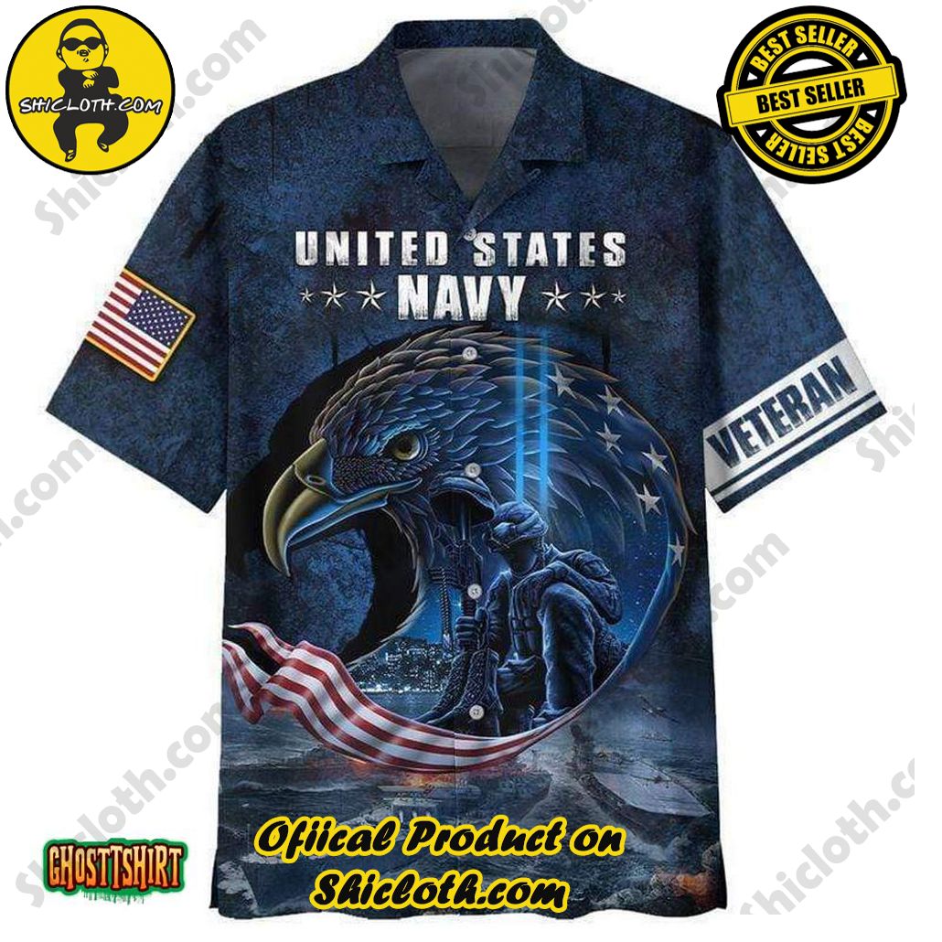 Amazing US Navy Veteran Eagle Aloha Hawaiian Shirt Beach Short