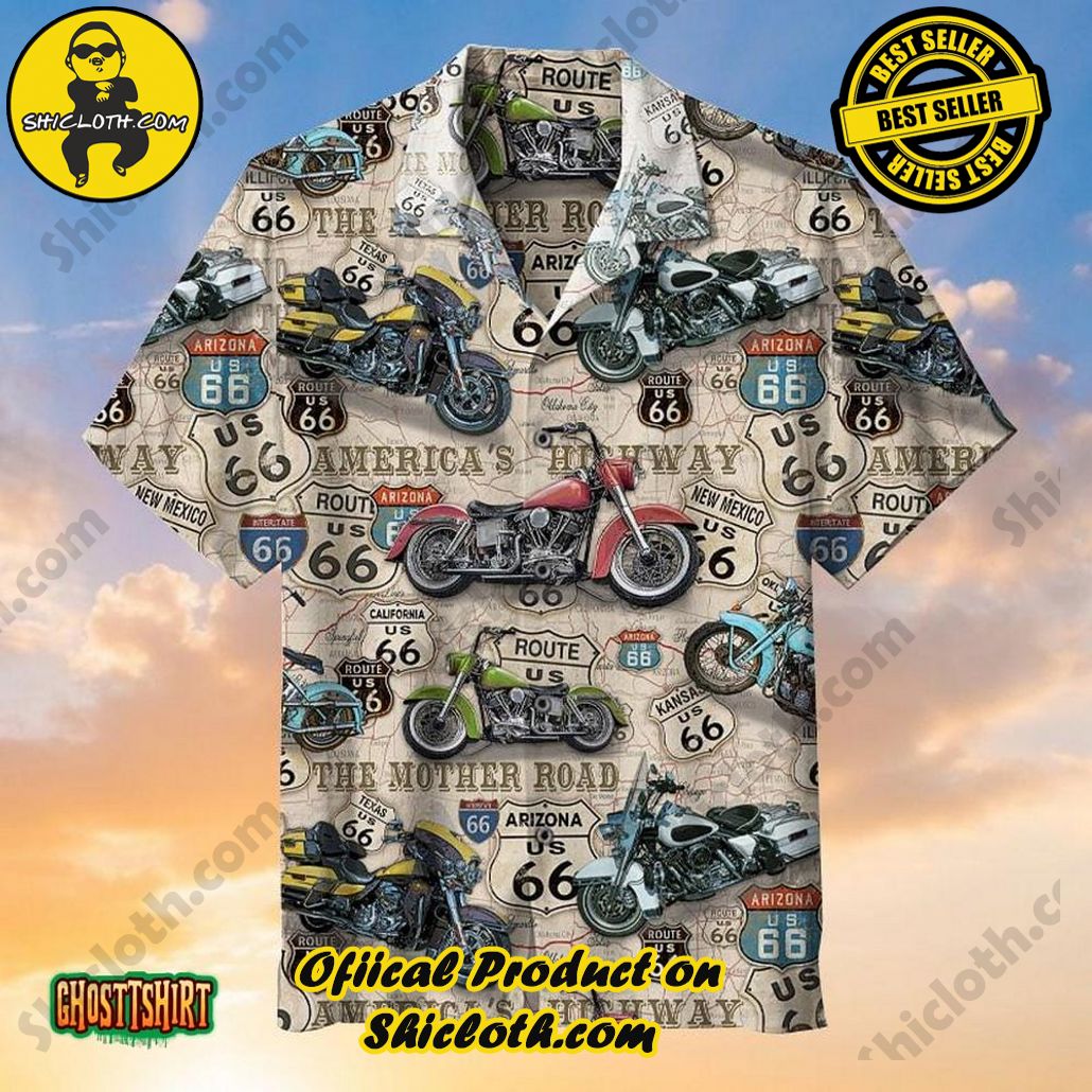 Amazing Vintage Motorcycles On Route Aloha Hawaiian Shirt Beach Short