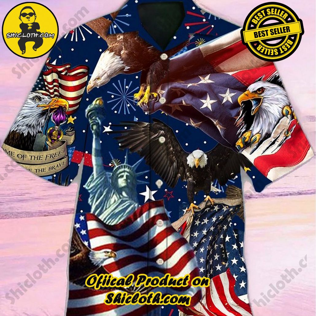 America Eagle Victory Independence Day 4th Of July Aloha Hawaiian Shirt Beach Short