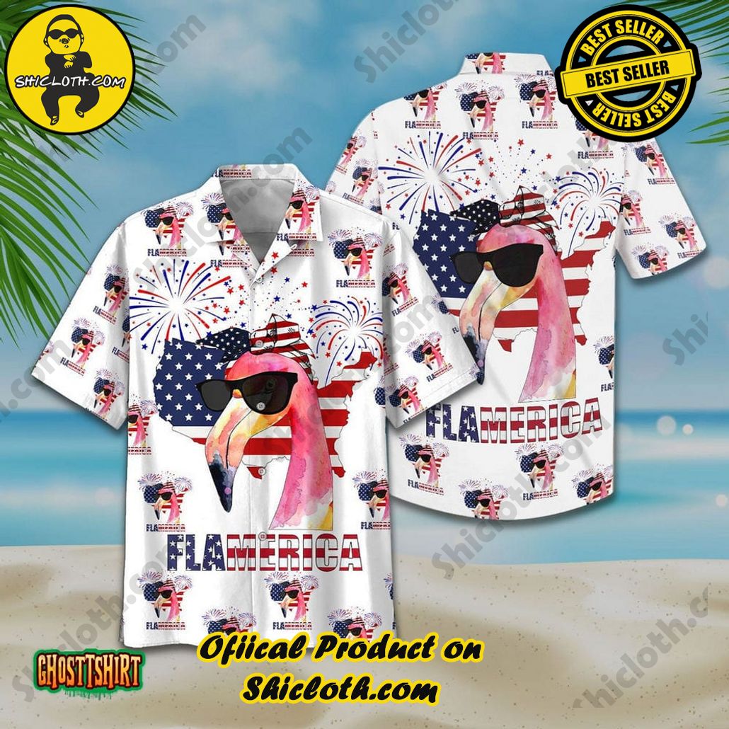 America Flag And Skull Hawaiian Shirt Beach Short