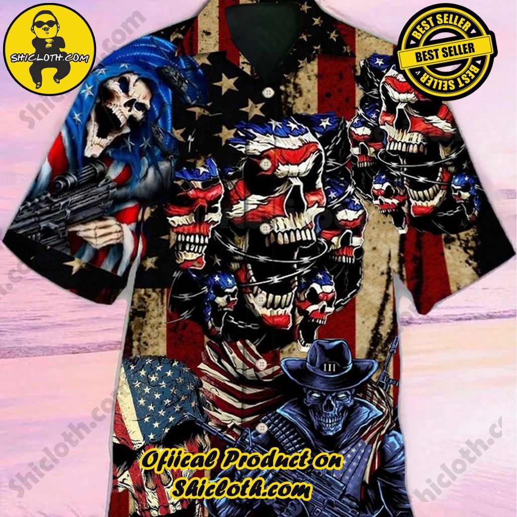 America Skull Chef Special Aloha Hawaiian Shirt Beach Short