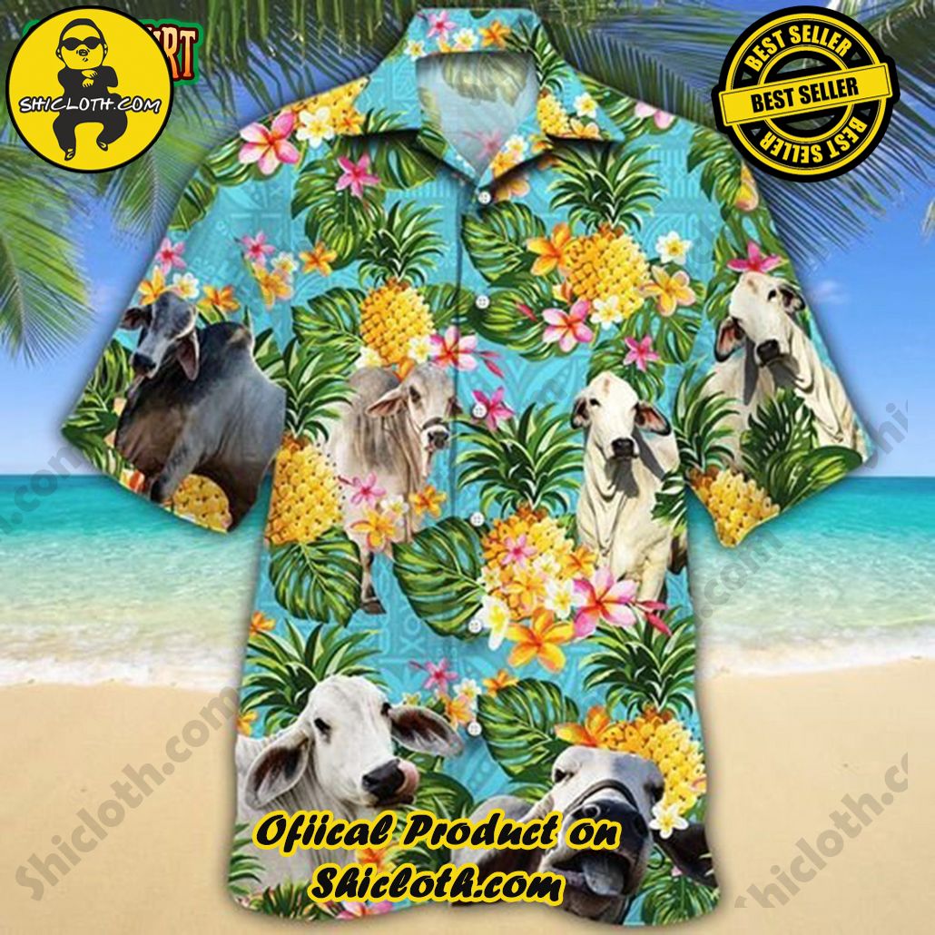American Brahman Pineapple Hawaiian Shirt Beach Short