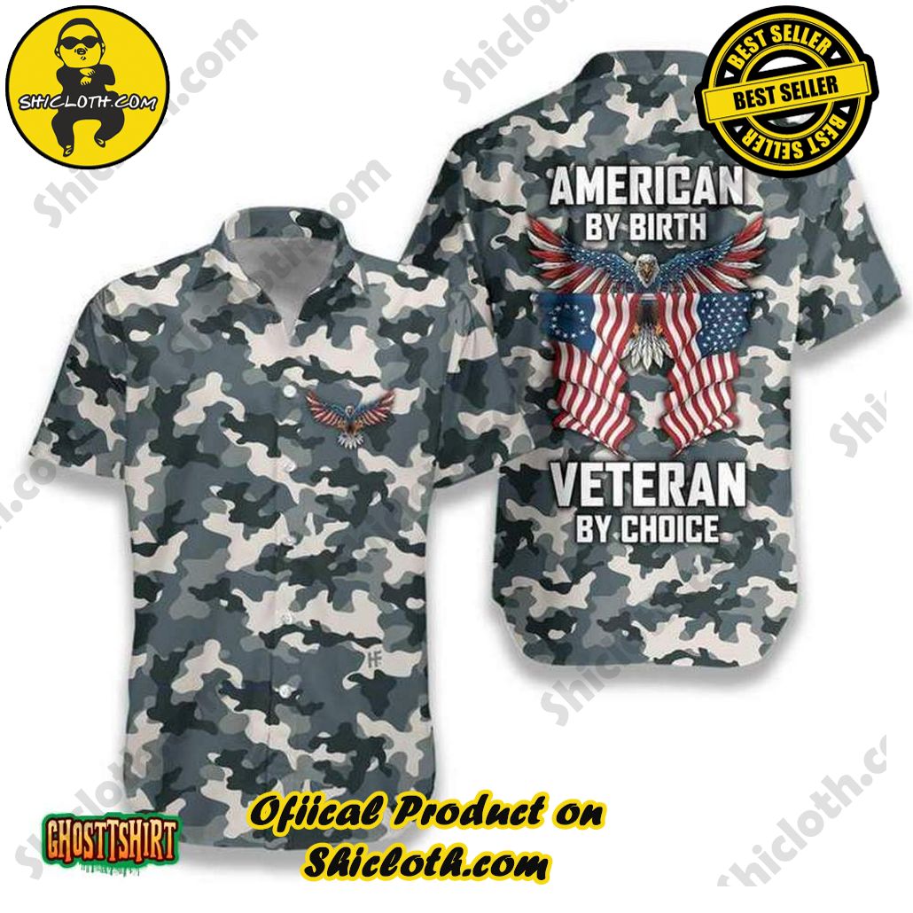 American By Birth Veteran By Choice Aloha Hawaiian Shirt Beach Short