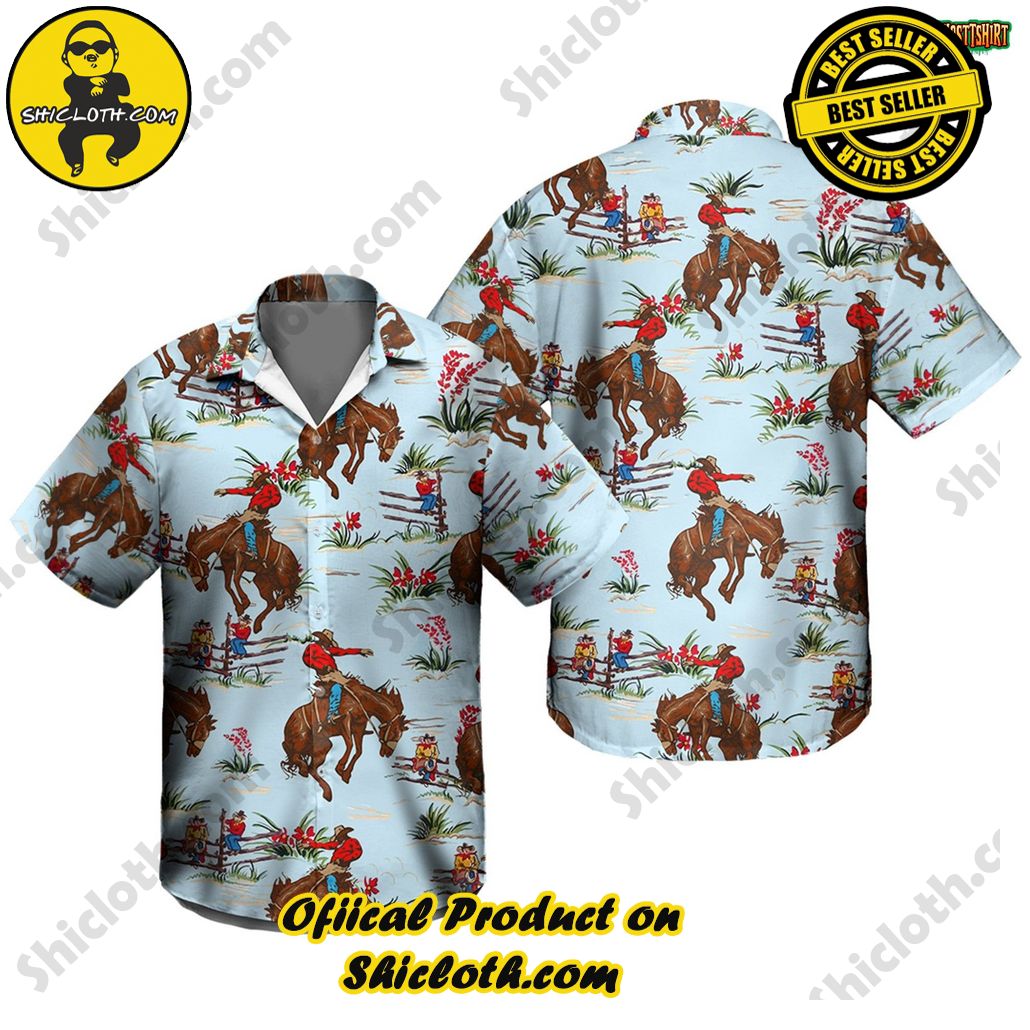 American Cowboy Hawaiian Shirt For Men Women Beach Short
