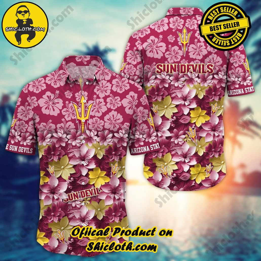 Arizona State Sun Devils NCAA2 Flower Hawaii Shirt And Tshirt For Fans, Summer Football Shirt