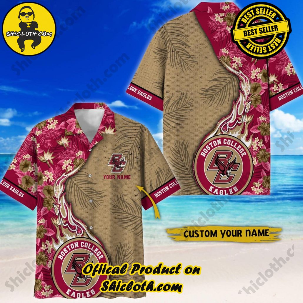 Boston College Eagles | NCAA3 Flower Hawaii Shirt For Fans, Summer Football Shirts