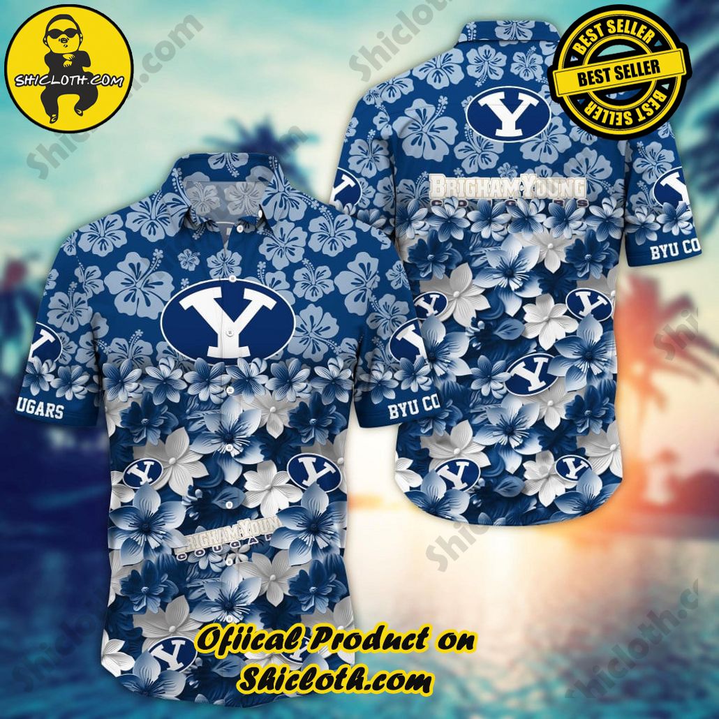 BYU Cougars NCAA3 Flower Hawaii Shirt And Tshirt For Fans, Summer Football Shirts