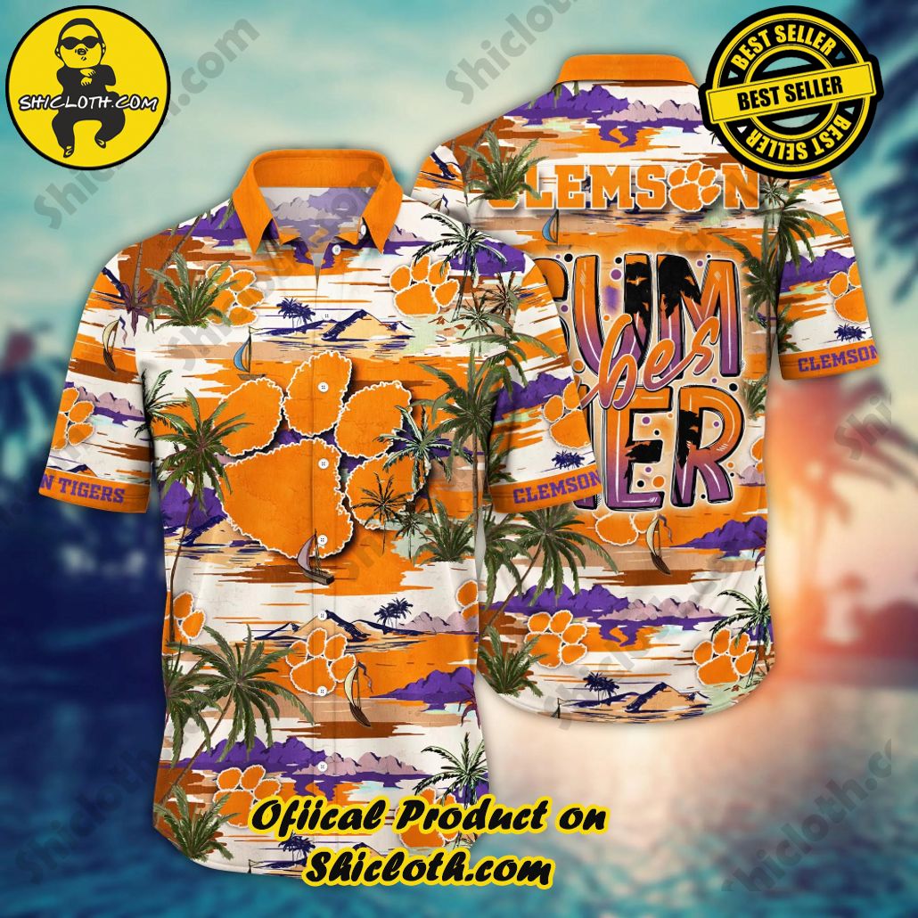 Clemson Tigers NCAA1 Flower Hawaii Shirt And Tshirt For Fans, Summer Football Shirts