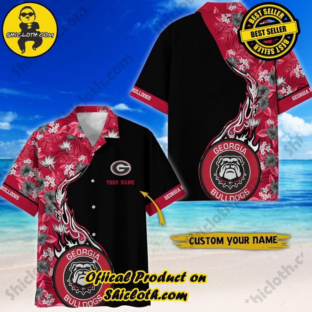 Georgia Bulldogs | NCAA1 Flower Hawaii Shirt For Fans, Summer Football Shirts