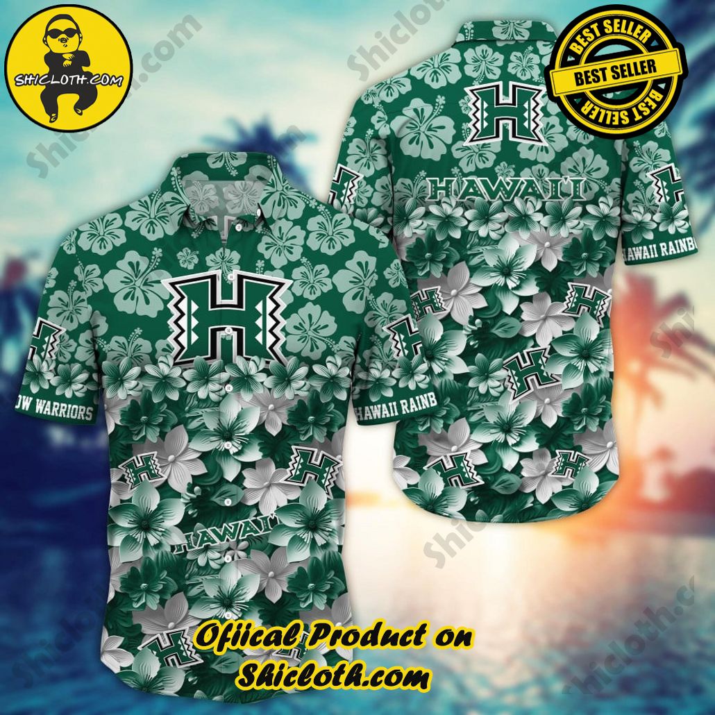 Hawaii Rainbow Warriors NCAA3 Flower Hawaii Shirt And Tshirt For Fans, Summer Football Shirts
