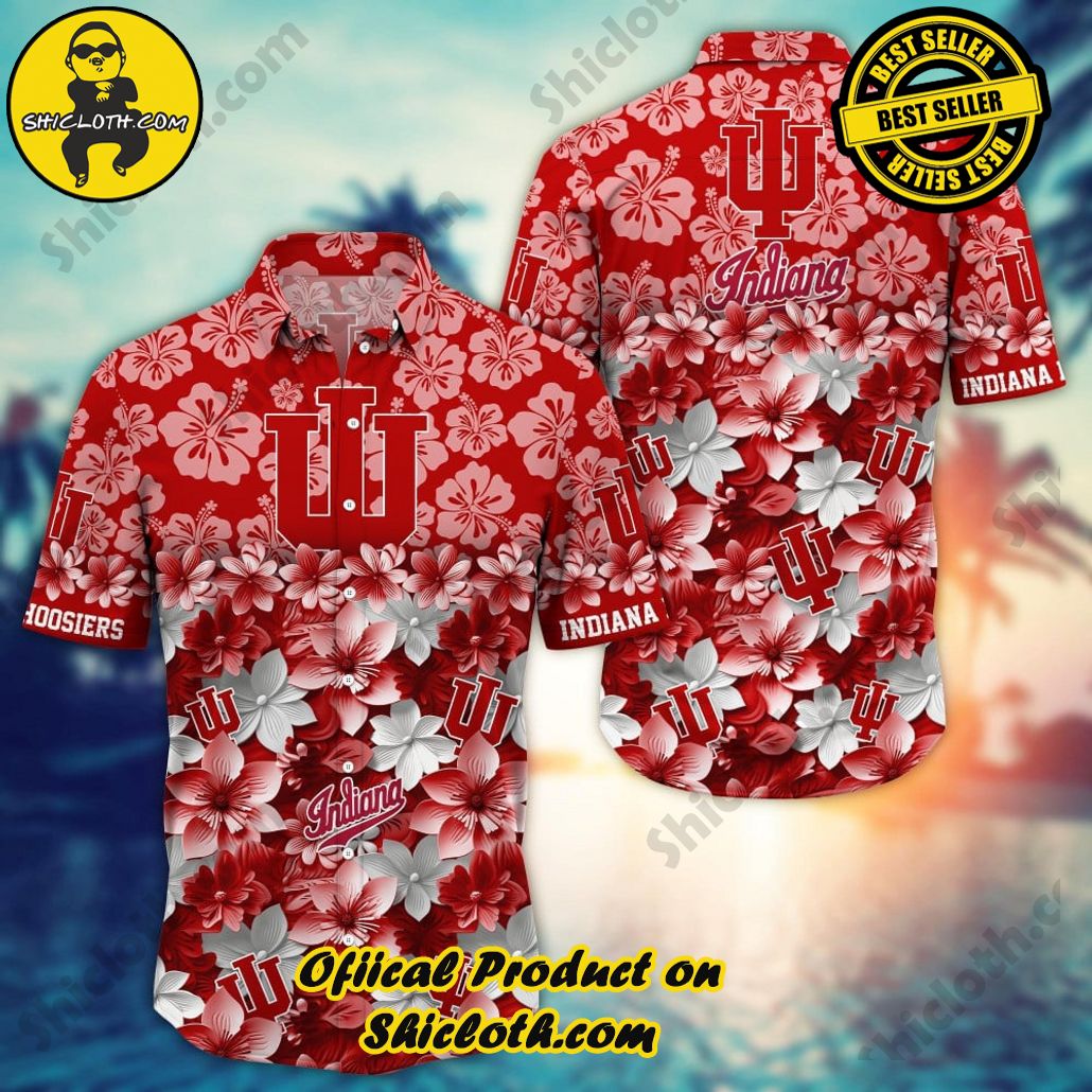 Indiana Hoosiers NCAA3 Flower Hawaii Shirt And Tshirt For Fans, Summer Football Shirts