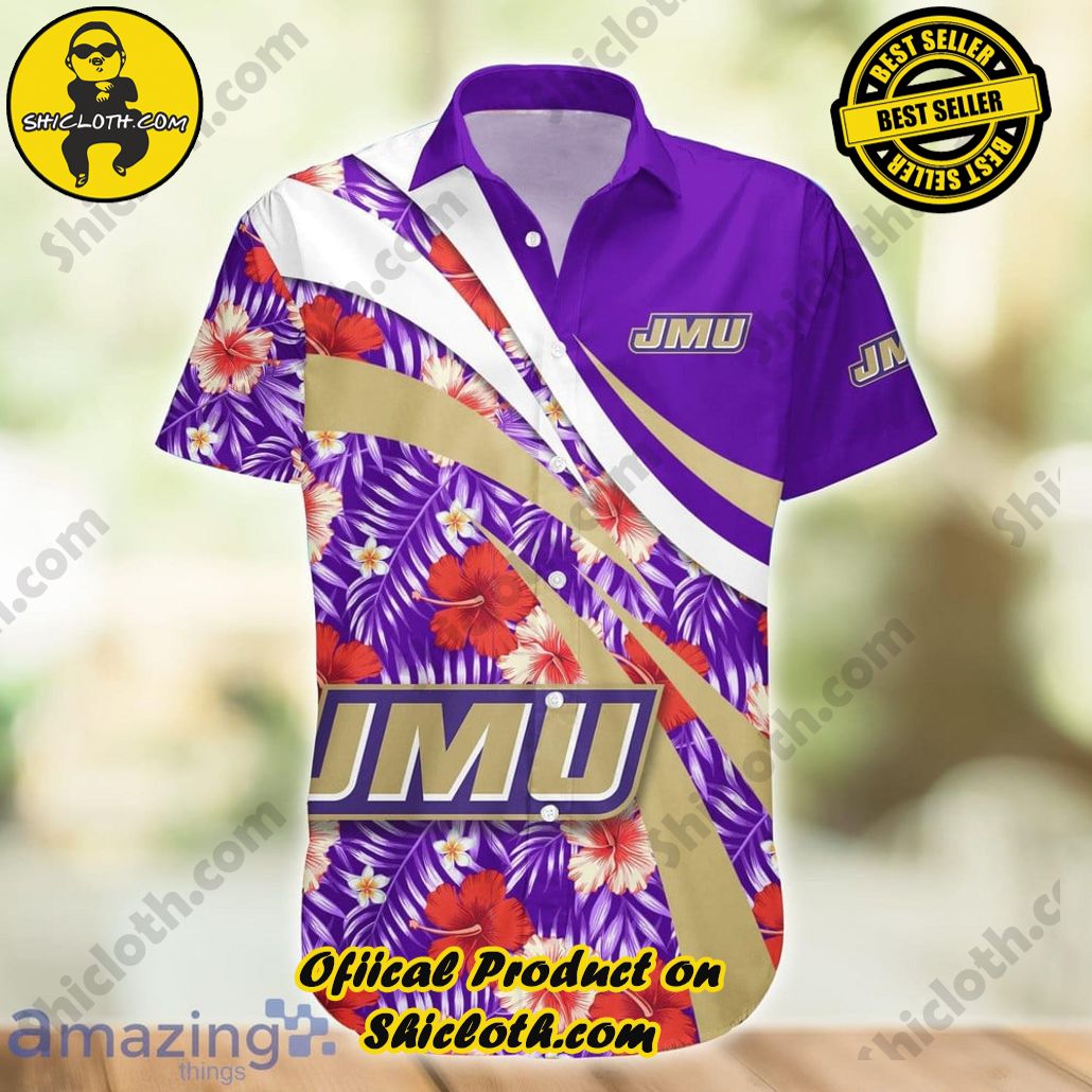 James Madison Dukes NCAA Hibiscus Flower Pattern Aloha Hawaiian Shirt