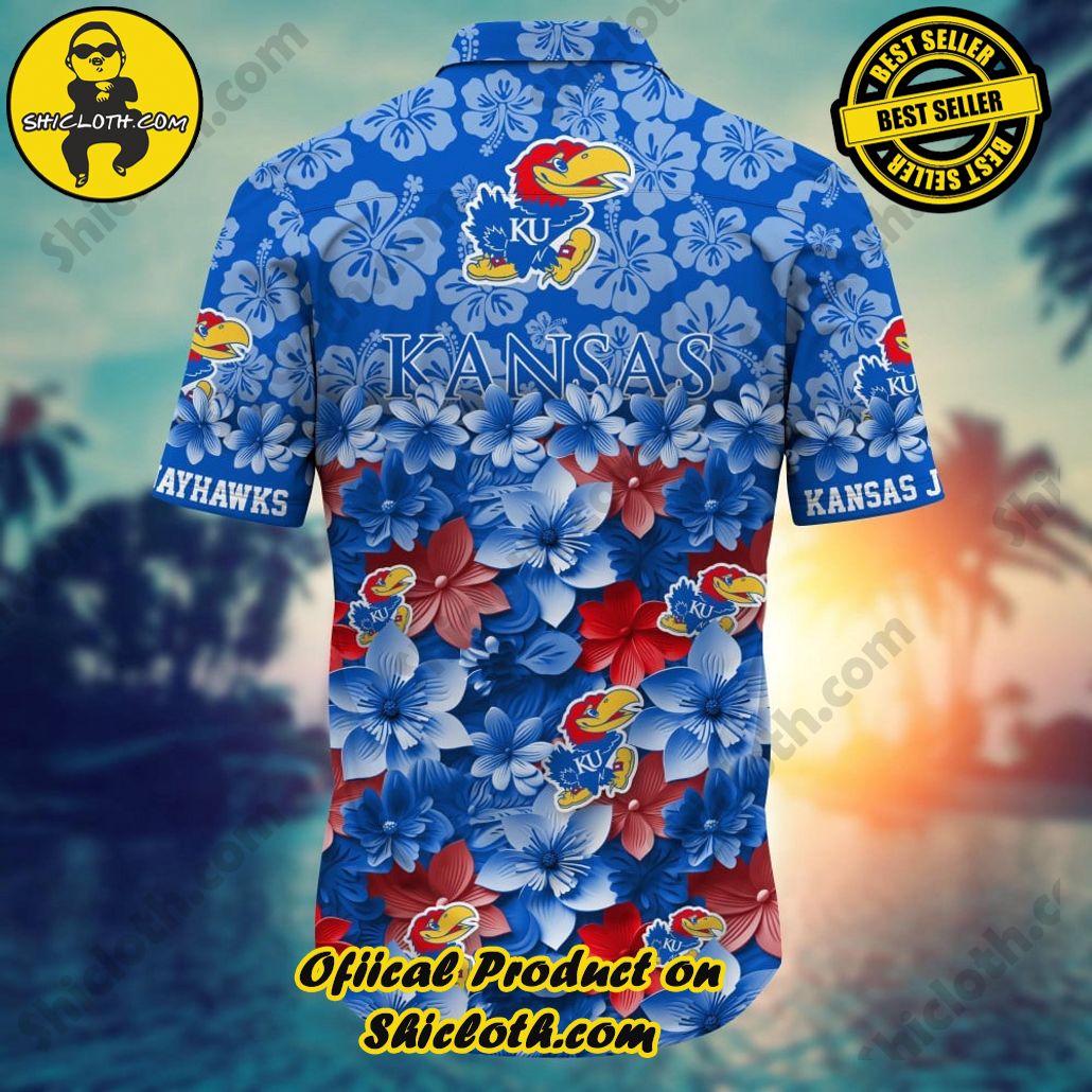 Kansas Jayhawks NCAA2 Flower Hawaii Shirt And Tshirt For Fans, Summer Football Shirts 3 Kansas Jayhawks NCAA2 Flower Hawaii Shirt And Tshirt For Fans, Summer Football Shirts - Image 3