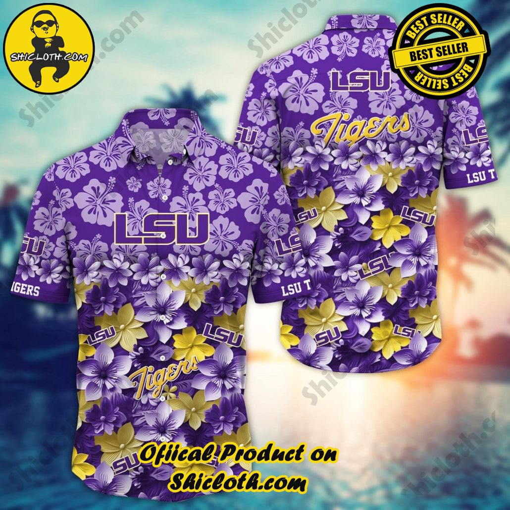 LSU TIGERS NCAA1 Flower Hawaii Shirt And Tshirt For Fans, Summer Football Shirts