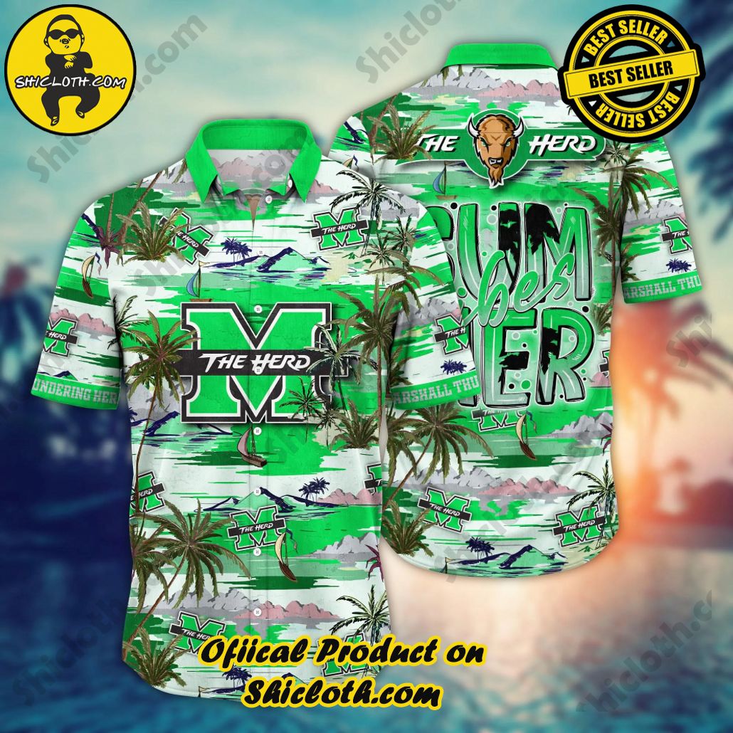 Marshall Thundering Herd | NCAA3 Flower Hawaii Shirt For Fans, Summer Football Shirts