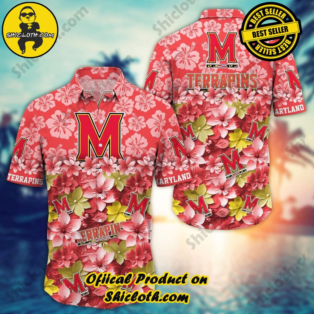 Maryland Terrapins NCAA3 Flower Hawaii Shirt And Tshirt For Fans, Summer Football Shirts