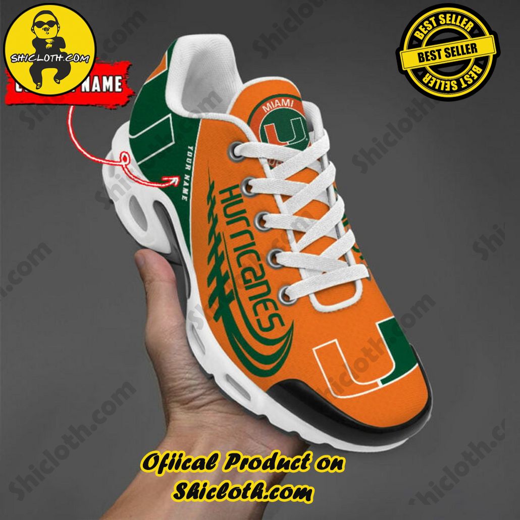 Miami Hurricanes Custom Name Nike TN Shoes