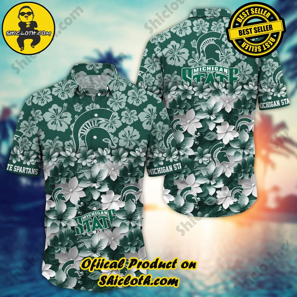 Michigan State Spartans NCAA1 Flower Hawaii Shirt And Tshirt For Fans, Summer Football Shirts