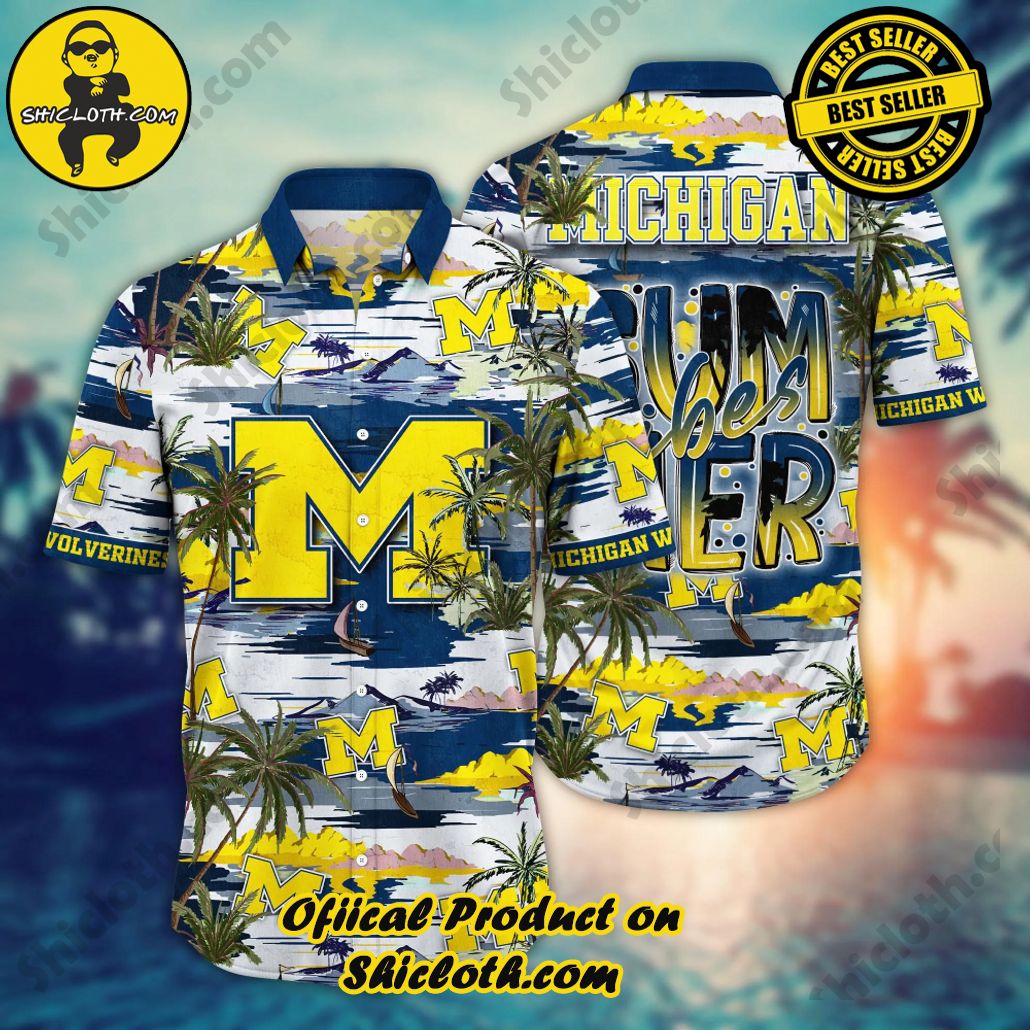 Michigan Wolverines | NCAA2 Flower Hawaii Shirt For Fans, Summer Football Shirts