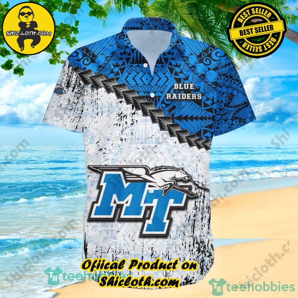 Middle Tennessee Blue Raiders Tropical Seamless NCAA Fans Hawaiian Shirt v3