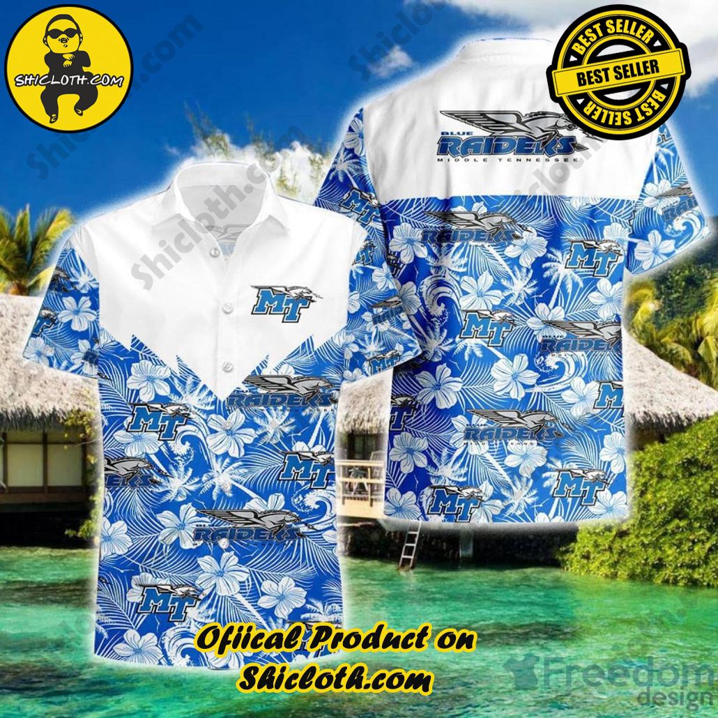 Middle Tennessee Blue Raiders Tropical Seamless NCAA Fans Hawaiian Shirt v2