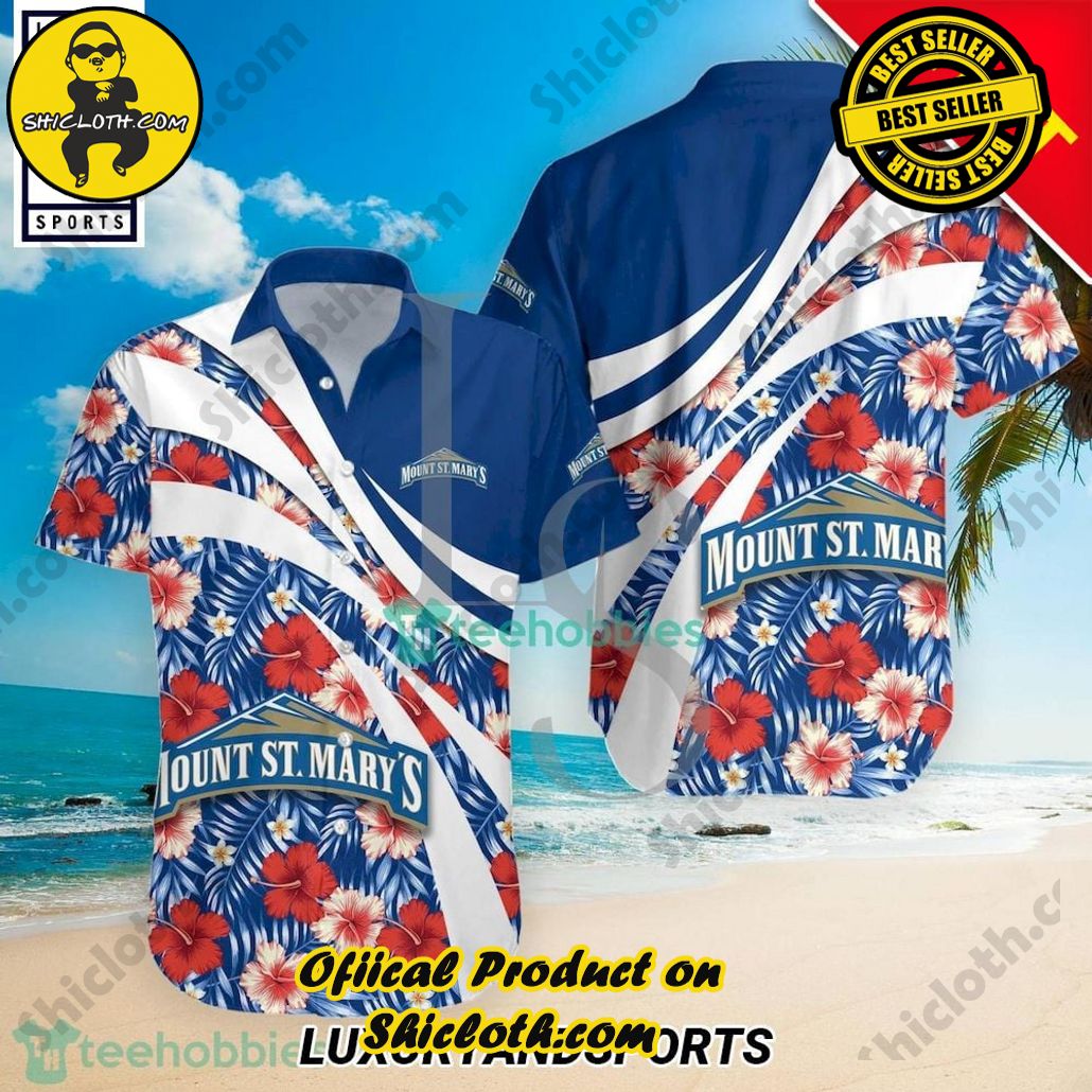 Mount St. Mary’s Mountaineers NCAA Hibiscus Tropical Flower Hawaiian Shirt