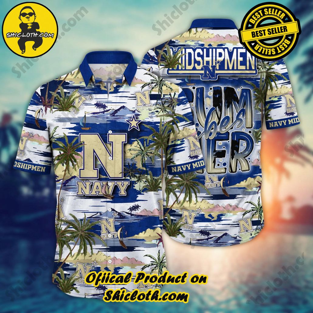 Navy Midshipmen | NCAA3 Flower Hawaii Shirt For Fans, Summer Football Shirts