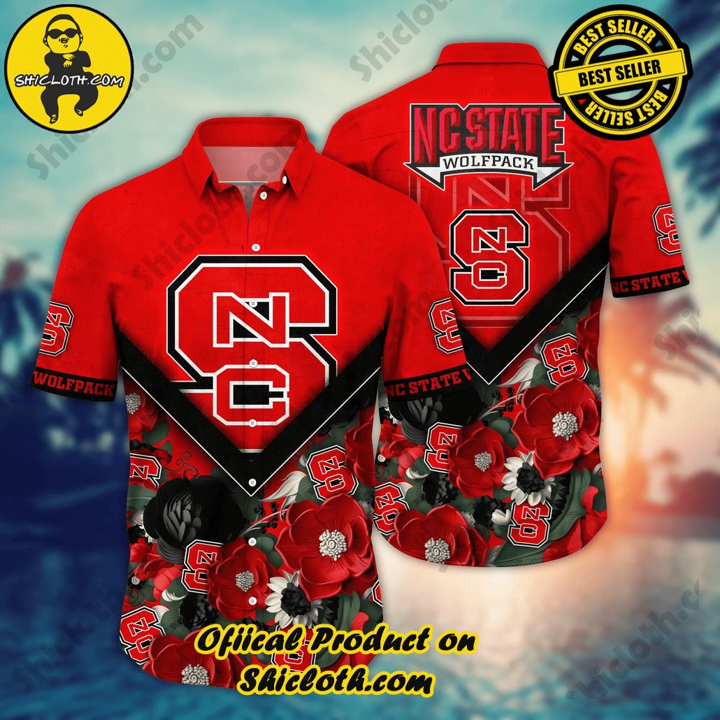 Nc State Wolfpack NCAA Hawaiian Shirt Custom Sun Rays Aloha Shirt