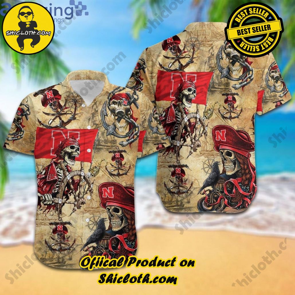 NCAA Nebraska Cornhuskers Gold Skull Trendy Hawaiian Shirt Aloha Shirt