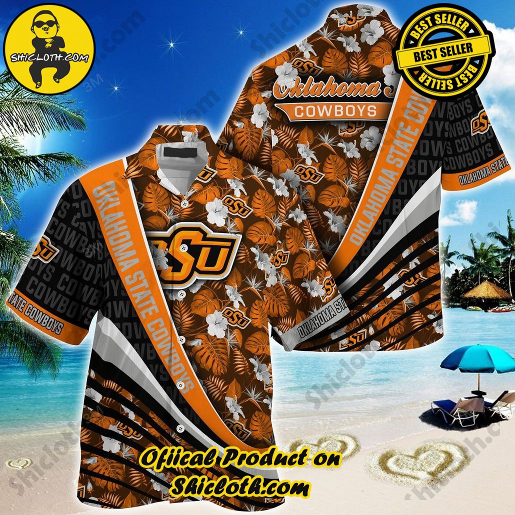 NCAA Oklahoma State Cowboys Orange Black Trendy Hawaiian Shirt Aloha Shirt