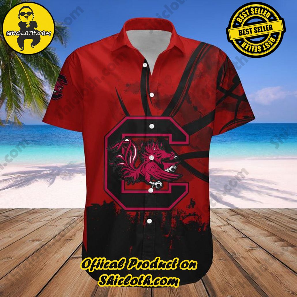 NCAA South Carolina Gamecocks Custom Text Number Red Black Trendy Hawaiian Shirt V8 Aloha Shirt