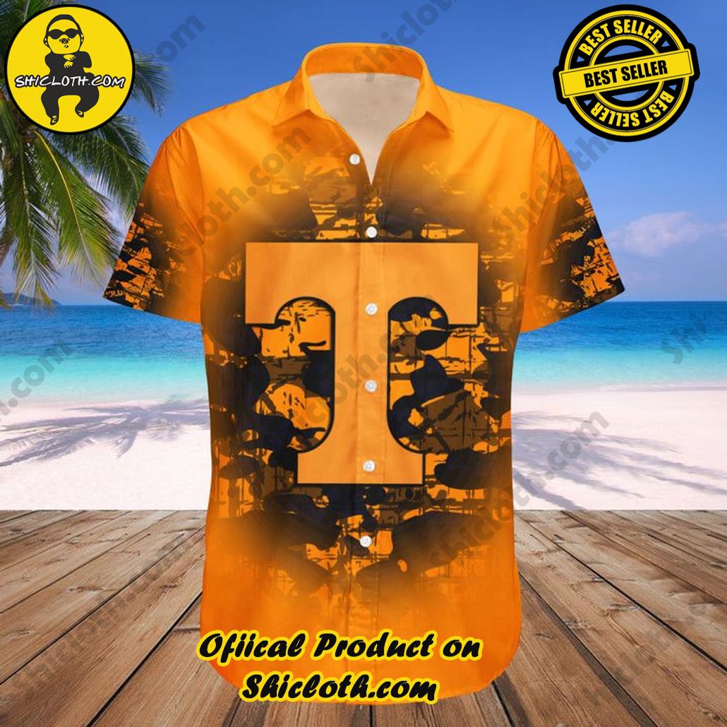 NCAA Tennessee Volunteers Custom Text Number Orange Black Trendy Hawaiian Shirt V2 Aloha Shirt