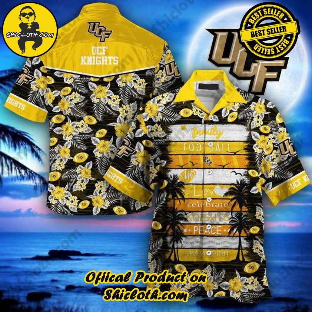 NCAA Ucf Knights Black Gold Trendy Hawaiian Shirt V3 Aloha Shirt