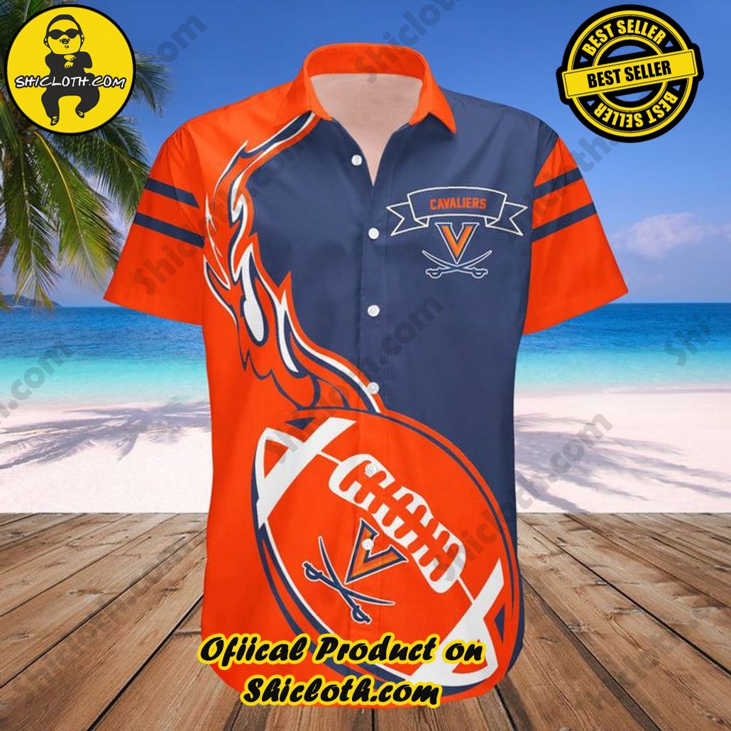 NCAA Virginia Cavaliers Orange Blue Trendy Hawaiian Shirt V3 Aloha Shirt