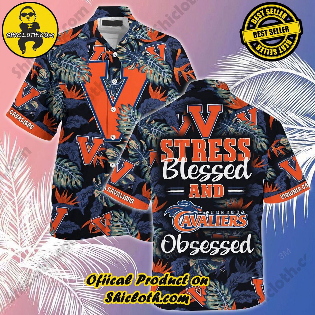 NCAA Virginia Cavaliers Orange Blue Trendy Hawaiian Shirt V3 Aloha Shirt