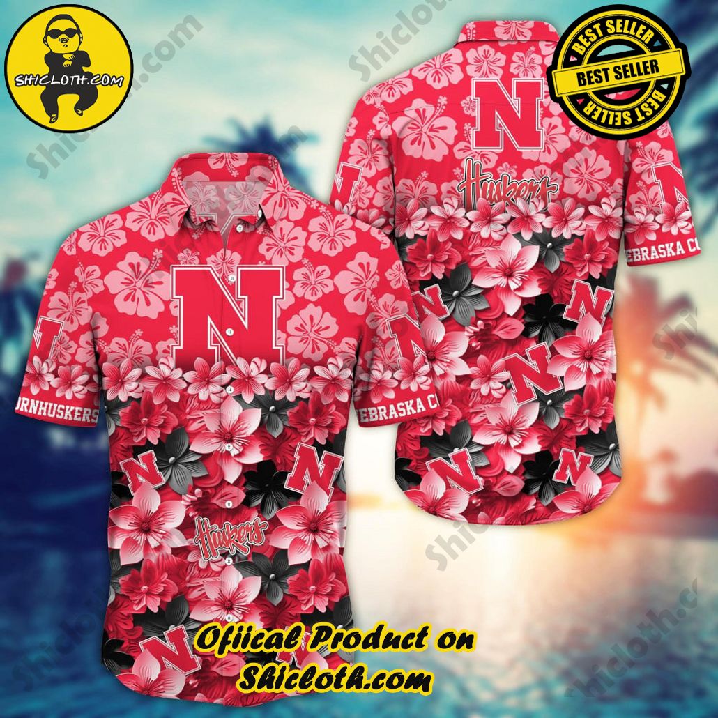Nebraska Cornhuskers NCAA2 Flower Hawaii Shirt And Tshirt For Fans, Summer Football Shirts