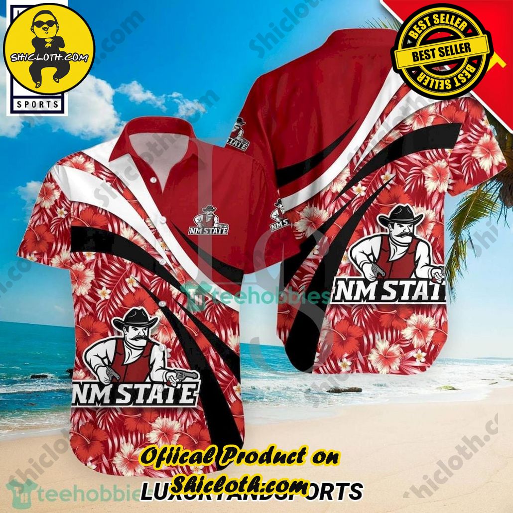 New Mexico State Aggies NCAA Hibiscus Tropical Flower Hawaiian Shirt