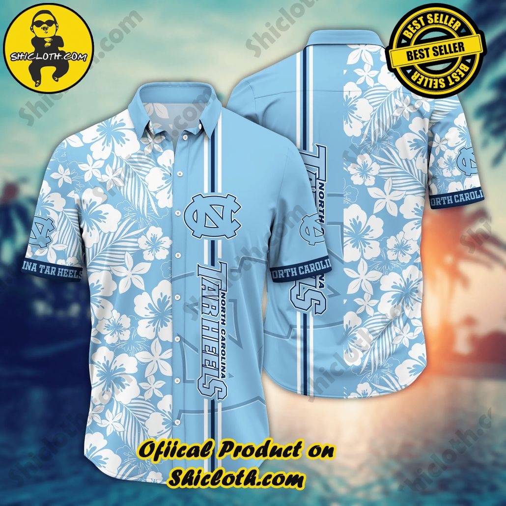 North Carolina Tar Heels NCAA Hawaiian Shirt Tan Linestime Aloha Shirt