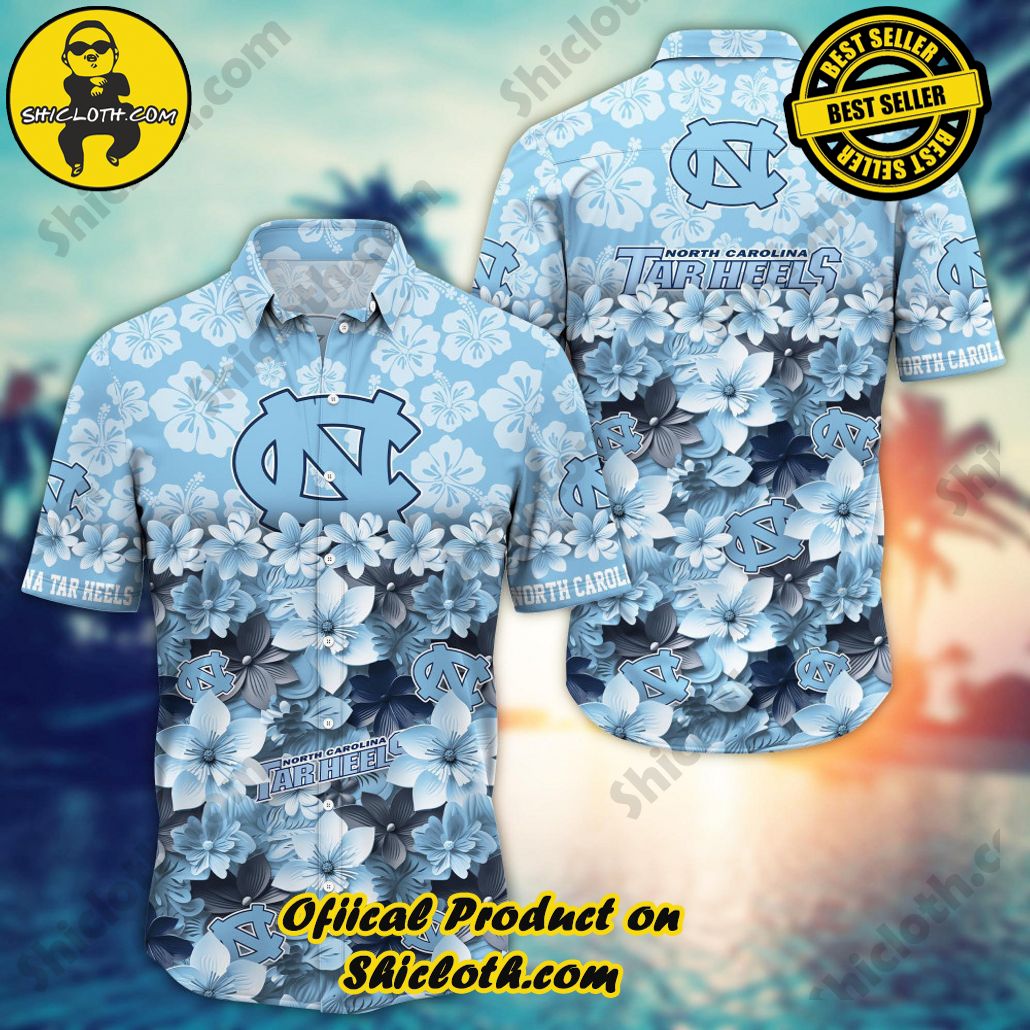 North Carolina Tar Heels NCAA2 Flower Hawaii Shirt And Tshirt For Fans, Summer Football Shirts