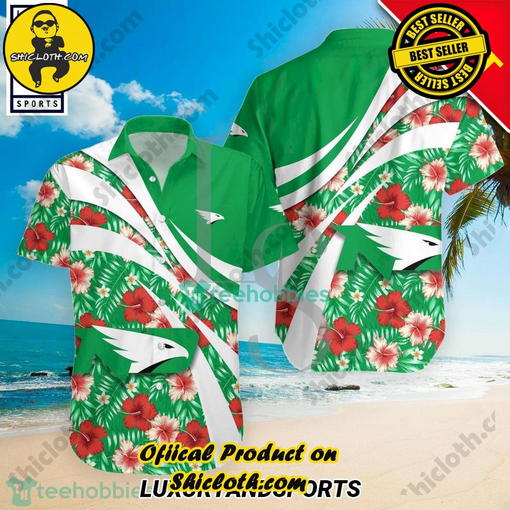 North Dakota Fighting Hawks NCAA Hibiscus Tropical Flower Hawaiian Shirt