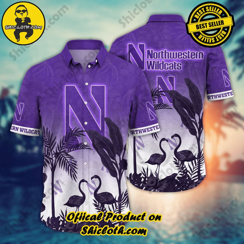 Northwestern Wildcats NCAA Hawaiian Shirt Beach Seasontime Aloha Shirt