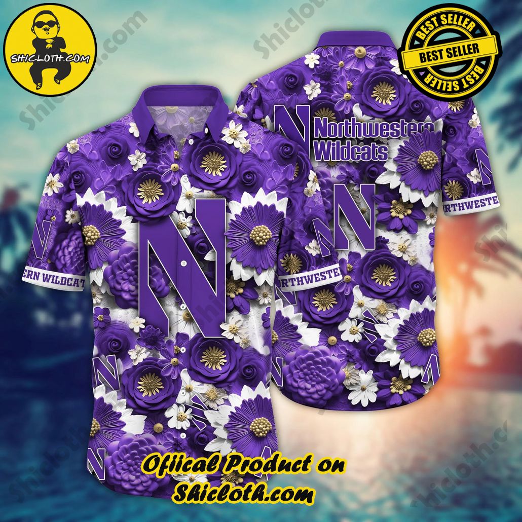 Northwestern Wildcats NCAA Hawaiian Shirt Trending For This Summer Customize Shirt Any Team