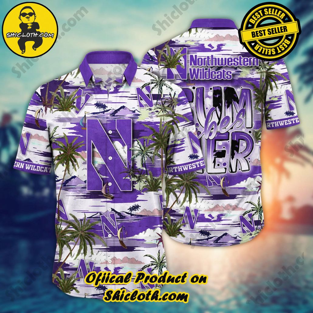 Northwestern Wildcats | NCAA1 Flower Hawaii Shirt For Fans, Summer Football Shirts