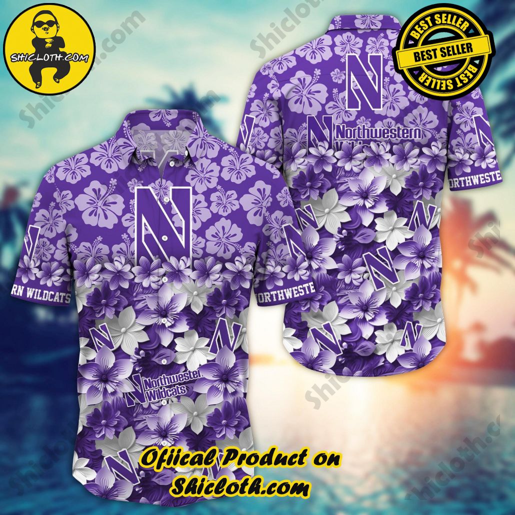 Northwestern Wildcats NCAA1 Flower Hawaii Shirt And Tshirt For Fans, Summer Football Shirts